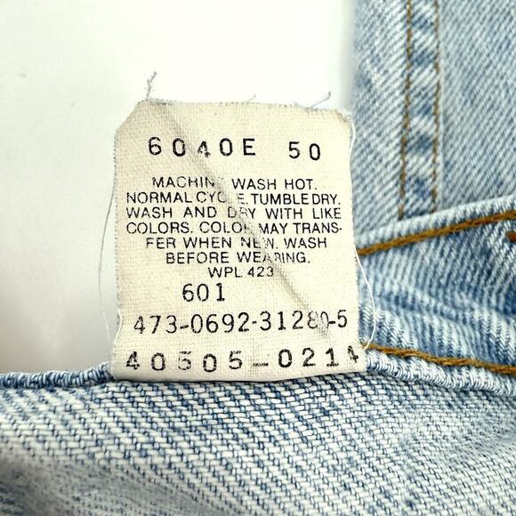 Levis 505 VTG 1992 Faded WORN Blue Jeans Straight 32x34 1990s Distressed Light - Picture 5 of 14